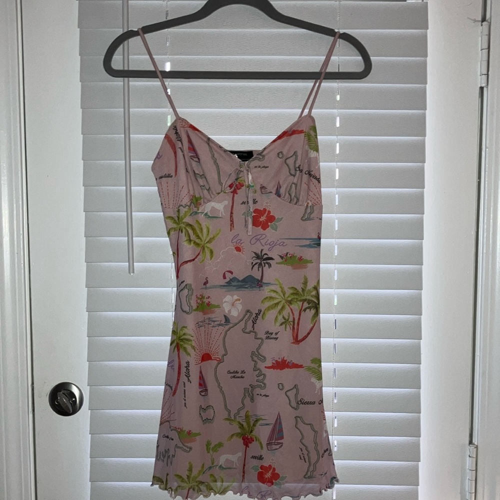 Urban Outfitters Tropical Pink and Green One Piece Dress